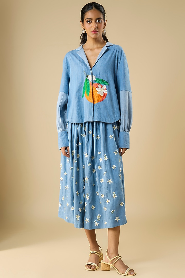 Blue Cotton Top by Vineet Rahul at Pernia's Pop Up Shop
