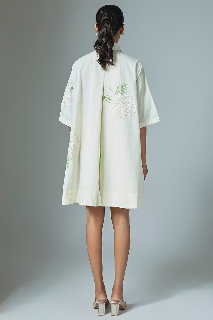 White Cotton Mini Vacation Dress by Vineet Rahul at Pernia's Pop Up Shop