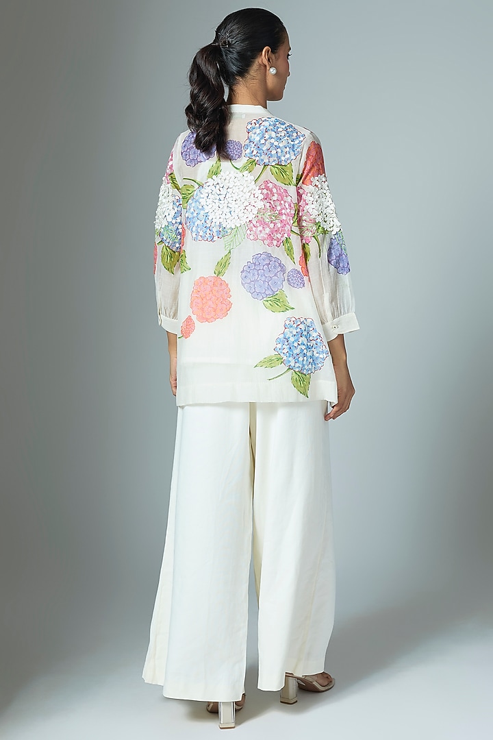 White Chanderi Top by Vineet Rahul at Pernia's Pop Up Shop