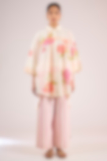 Ivory Cotton Striped Pants by Vineet Rahul at Pernia's Pop Up Shop
