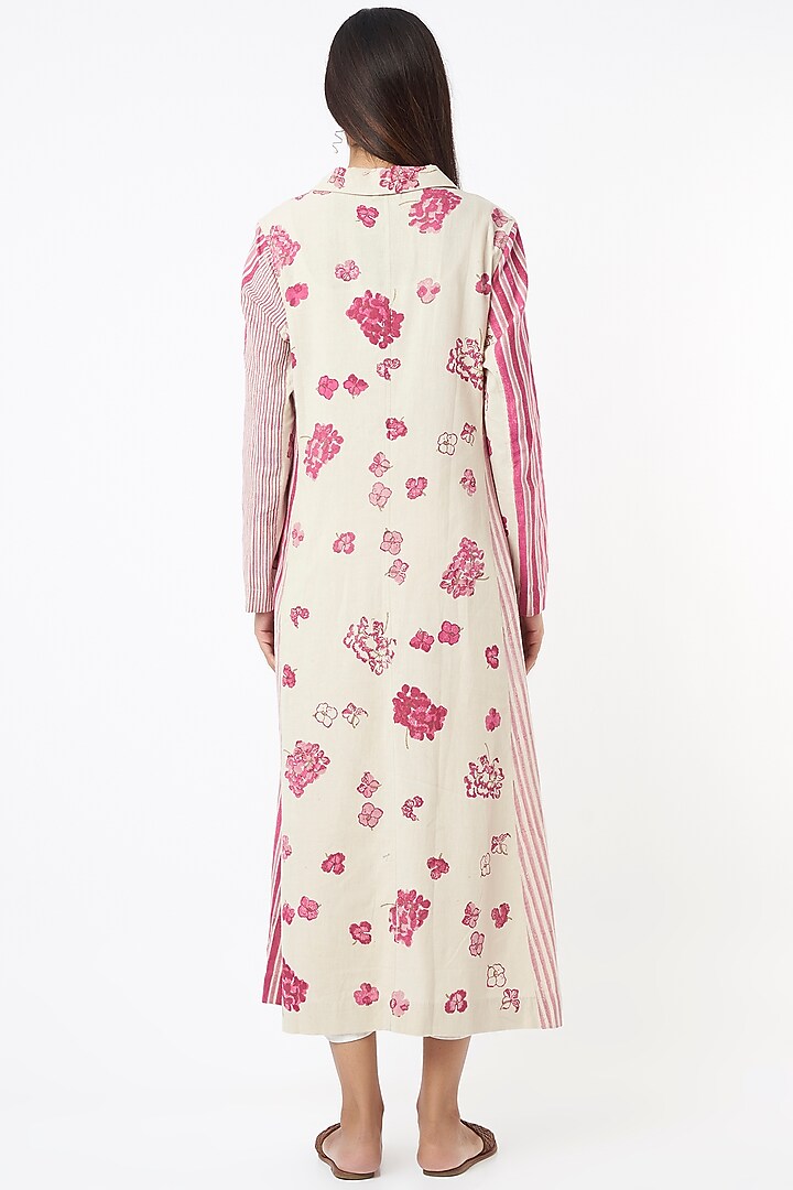 Blush Pink Chanderi Cotton Coat by Vineet Rahul at Pernia's Pop Up Shop