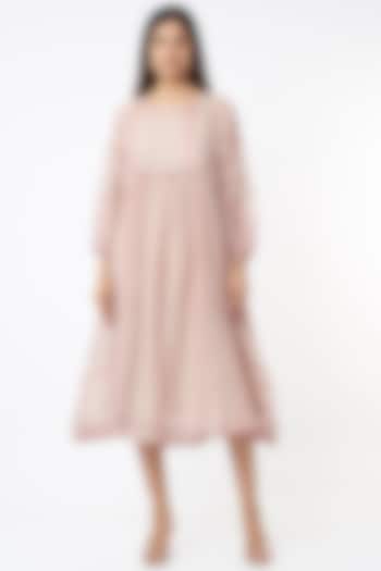 Blush Pink Chanderi Cotton Vacation Dress by Vineet Rahul at Pernia's Pop Up Shop