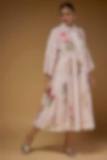 Ivory & Pink Cotton Dress by Vineet Rahul