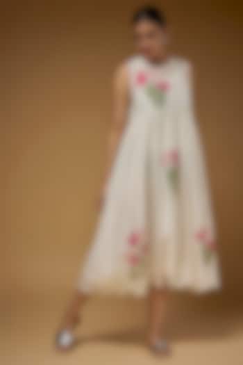 Ivory Cotton Dress by Vineet Rahul