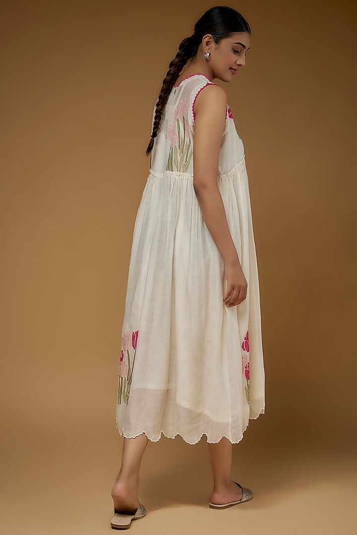 Ivory Cotton Vacation Dress by Vineet Rahul at Pernia's Pop Up Shop