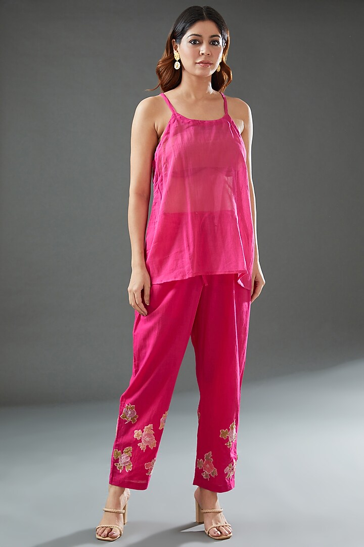 Pink Cotton Printed Shirt by Vineet Rahul at Pernia's Pop Up Shop