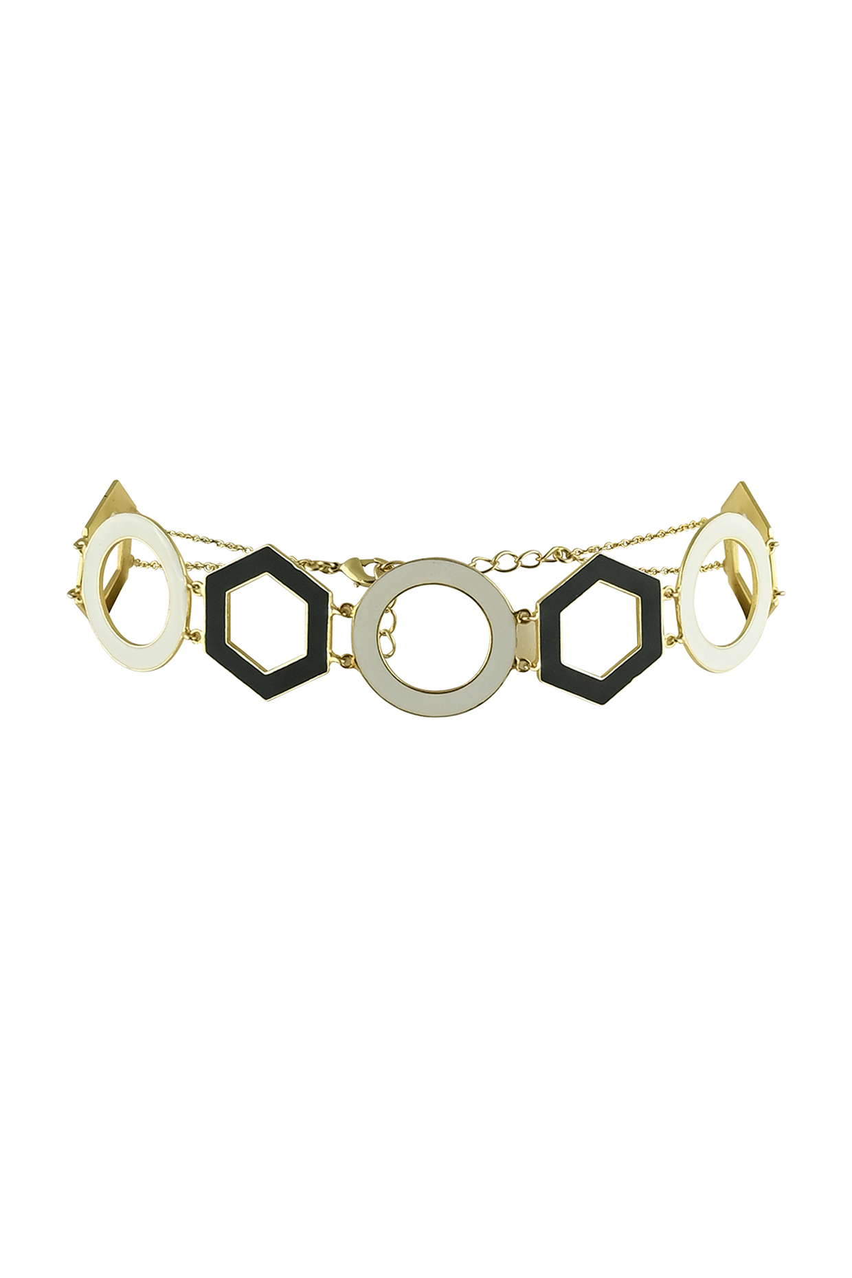 Gold Finish Enamelled Choker Necklace by Varnika Arora