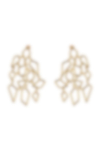 Gold Finish Customised Alloy Earrings by Varnika Arora