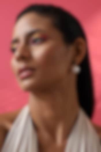 Gold Finish Onyx & Pearl Earrings by Varnika Arora at Pernia's Pop Up Shop