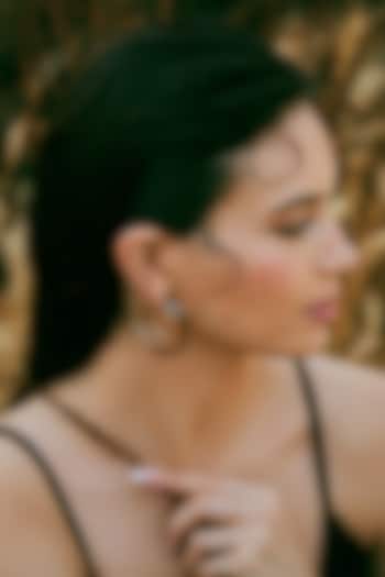 Gold Plated Black Enameled Hoop Earrings by Varnika Arora at Pernia's Pop Up Shop