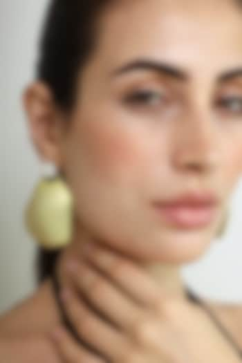 Gold Finish Mother Of Pearl Dangler Earrings by Varnika Arora at Pernia's Pop Up Shop