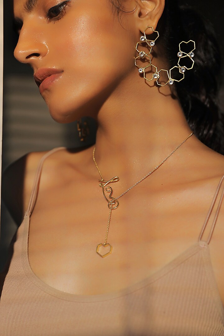 Gold Plated Handcrafted Necklace by Varnika Arora