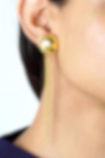 Gold Finish Dangler Earrings by Varnika Arora