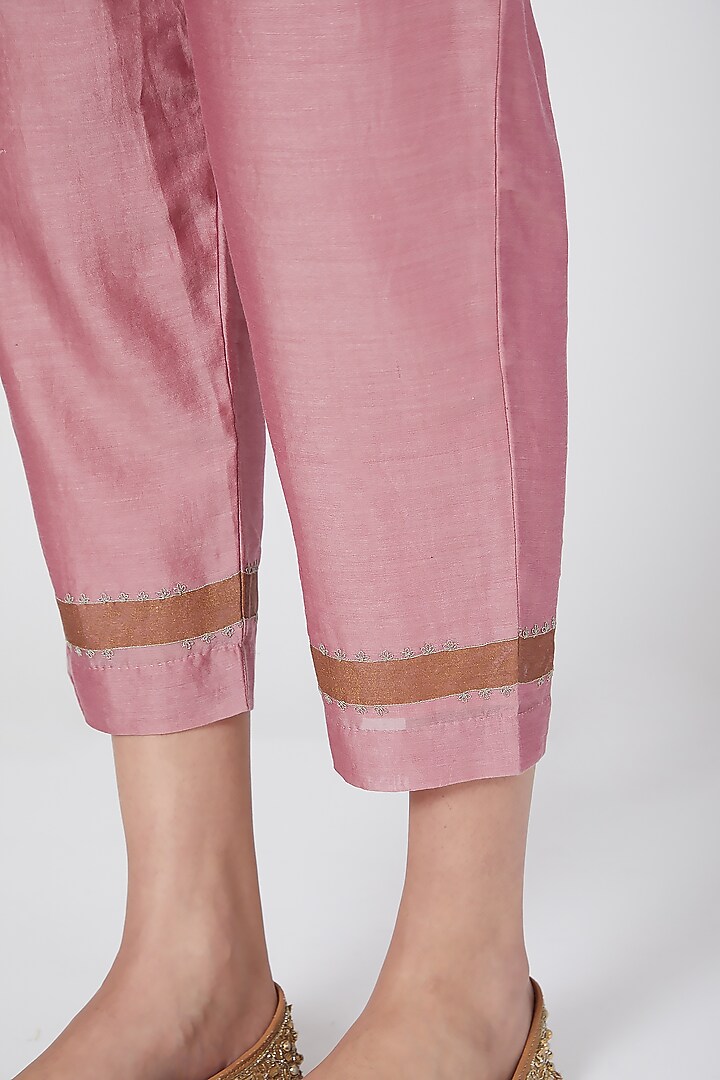 Pink Chikankari Embroidered Pants by Vineet Rahul at Pernia's Pop Up Shop