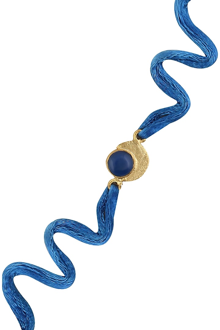 Varnika Arora presents Blue Onyx semi precious stone statement rakhi available only at Pernia's Pop Up Shop.