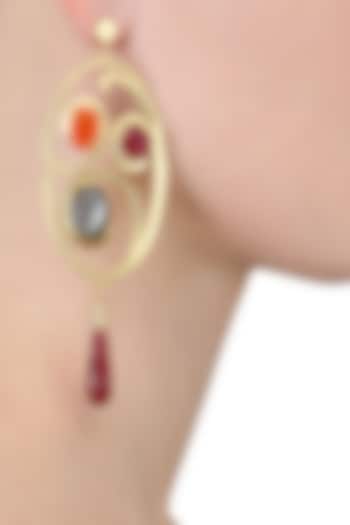 Varnika Arora presents Gold plated Empress's Radiant Swirl Earrings available only at Pernia's Pop Up Shop.