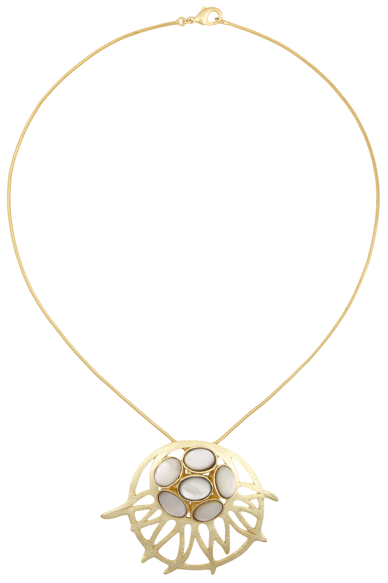 Gold Plated Rani's Gold Plated Pendant Necklace by Varnika Arora