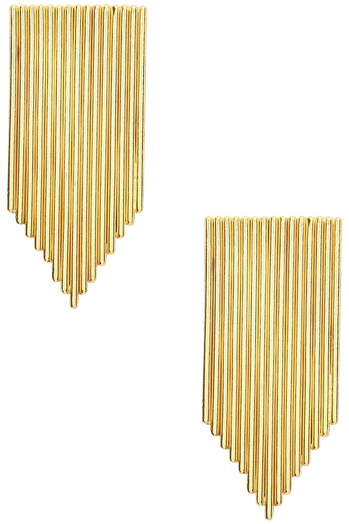 Gold plated textured earrings available only at Pernia's Pop Up Shop.