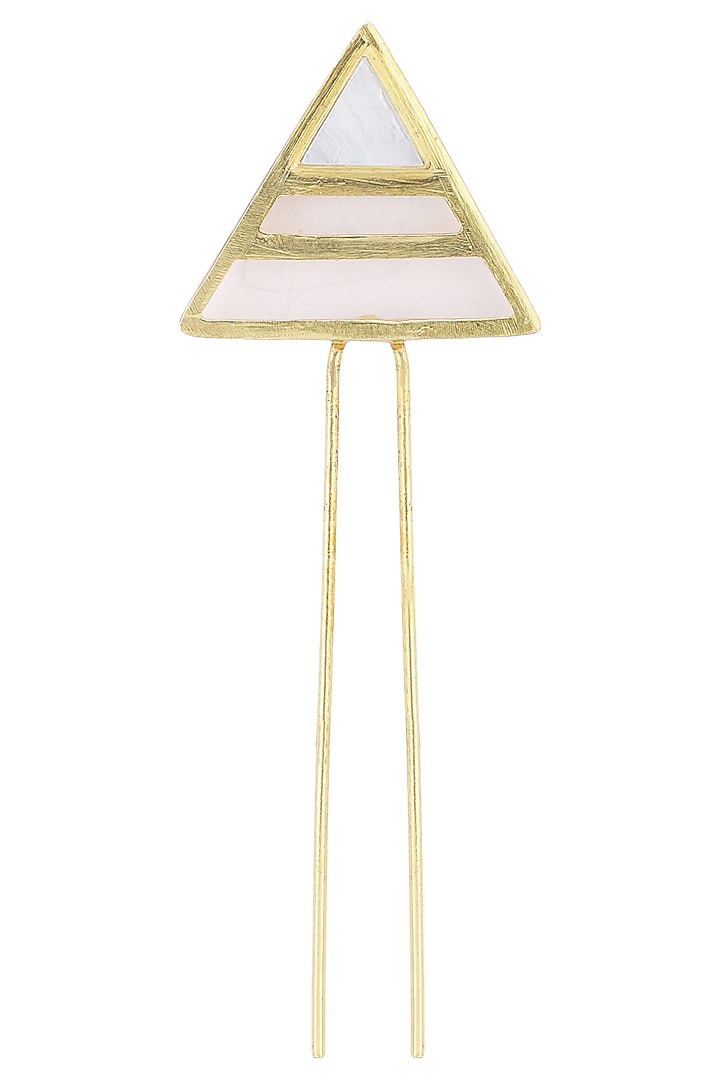 Gold plated semiprecious stone hair pin available only at Pernia's Pop Up Shop.
