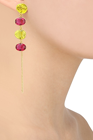 Gold plated Rill Earrings by Varnika Arora