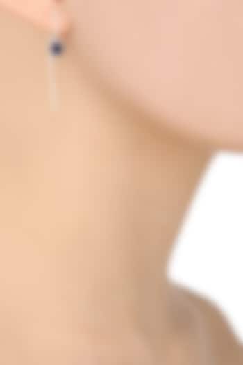 Silver Plated Lapis Stone Abstract Earrings available only at Pernia's Pop Up Shop.