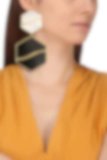 Gold Plated Black Onyx Pupa Earrings by Varnika Arora