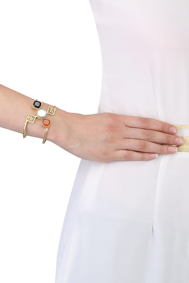 Gold Plated Leading Lady's Wristlet Hand Cuff by Varnika Arora