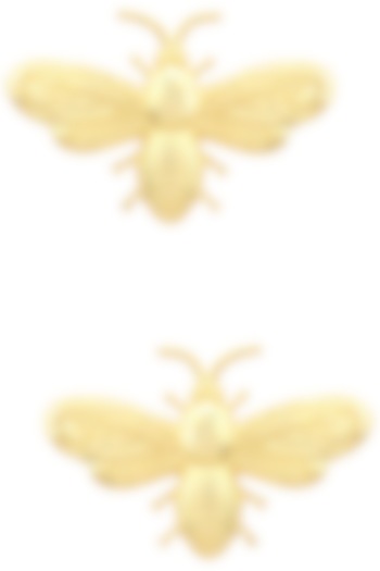 Gold Finish Bee Motif Earrings by Varnika Arora