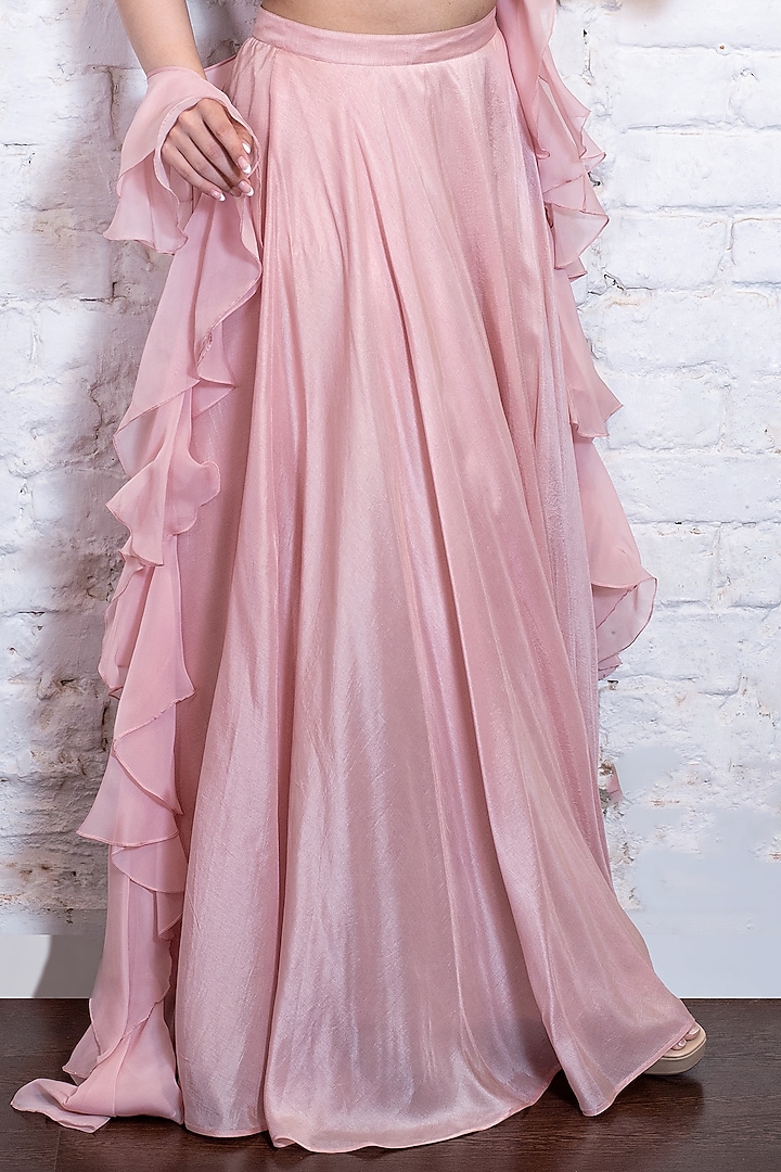 Blush Pink Silk Wedding Lehenga Set by Vasavi Shah at Pernia's Pop Up Shop