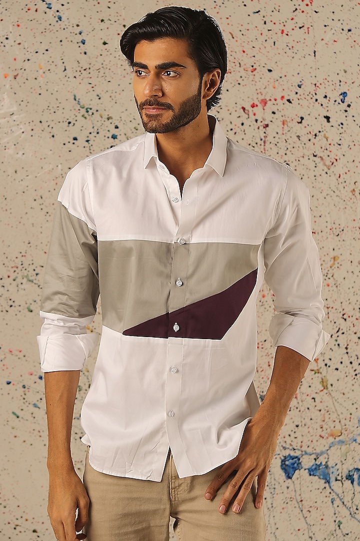 White Egyptian Giza Cotton Shirt by Vasnam Jaipur at Pernia's Pop Up Shop