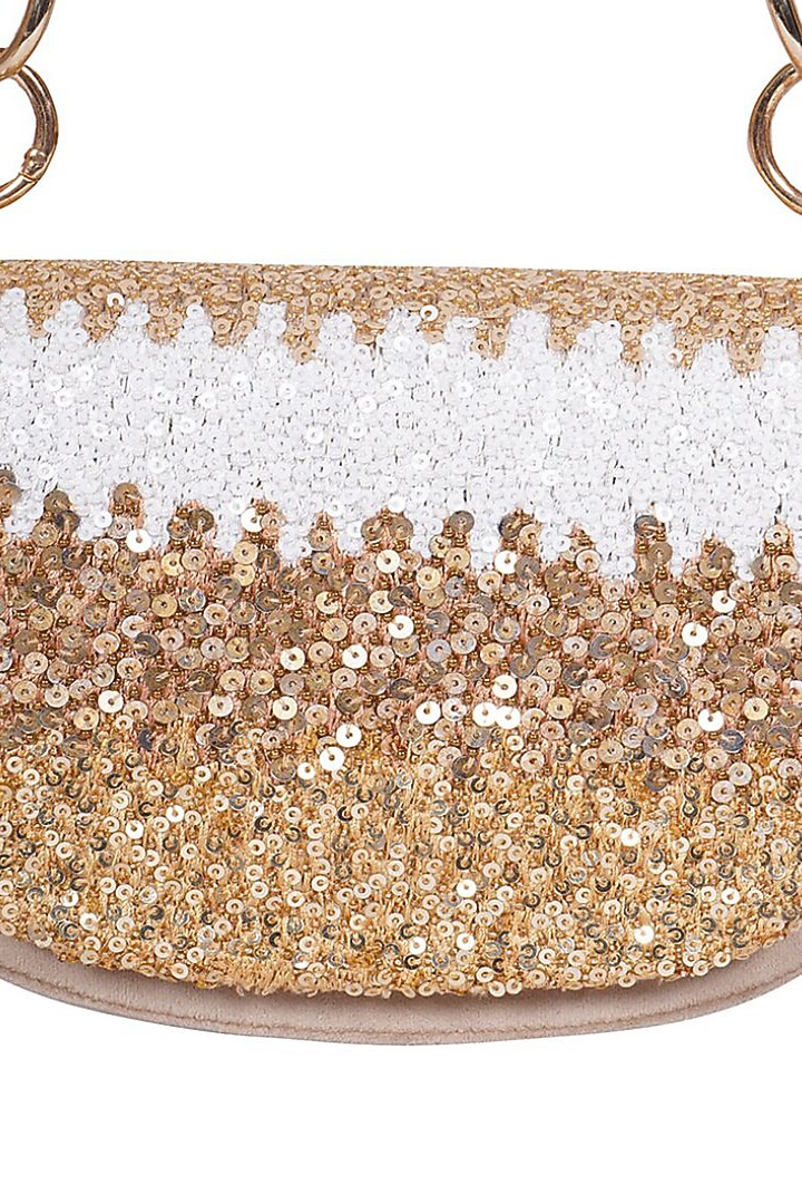 Multi-Colored Suede Sequins Embroidered Ombre Saddle Bag by Veruschka By Payal Kothari at Pernia's Pop Up Shop