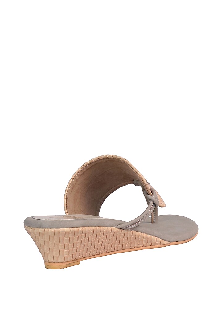 Yellow & Grey Textured Sandals by Veruschka By Payal Kothari at Pernia's Pop Up Shop
