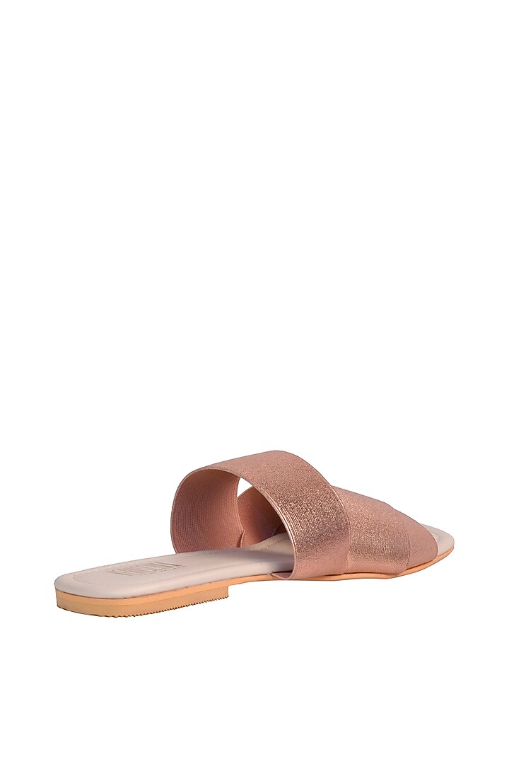 Rose Gold & Cream Adjustable Flats by Veruschka By Payal Kothari at Pernia's Pop Up Shop