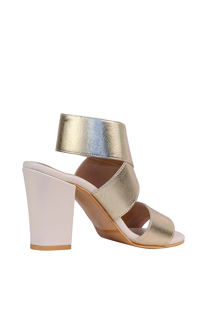 Gold & Cream Bandage Sandals by Veruschka By Payal Kothari at Pernia's Pop Up Shop