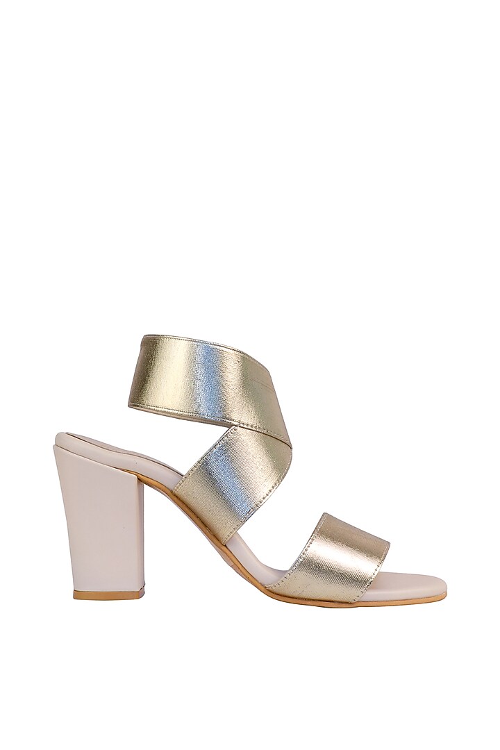 Gold & Cream Bandage Sandals by Veruschka By Payal Kothari at Pernia's Pop Up Shop