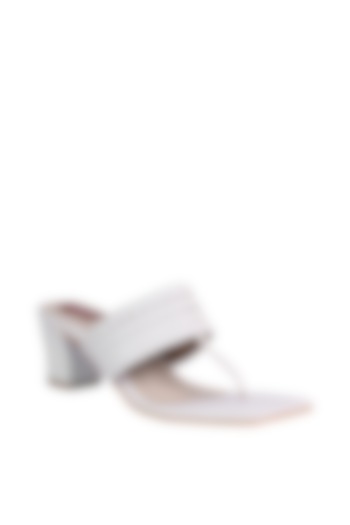 White Sandals With Pleated Upper Straps by Veruschka By Payal Kothari