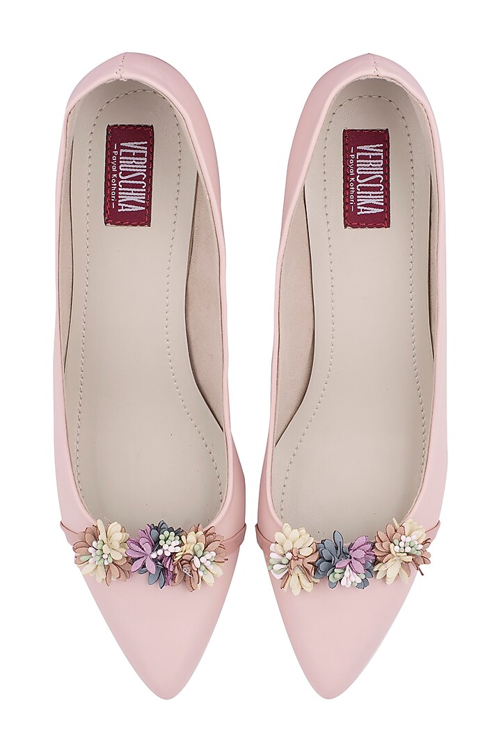 Pink Floral Pump Sandals by Veruschka by Payal Kothari at Pernia's Pop Up Shop