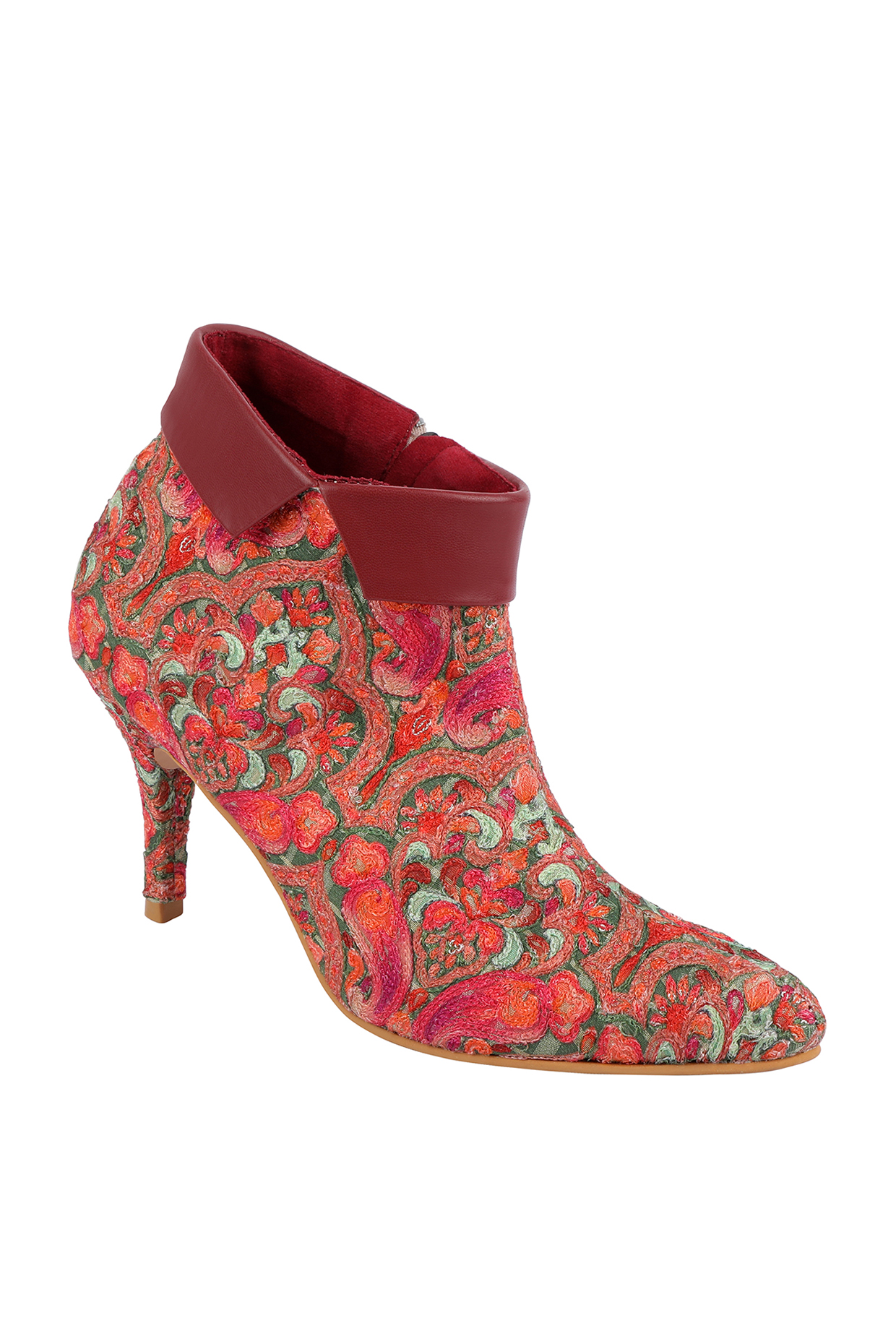 Multi Colored Kashmiri Embroidered Boots by Veruschka By