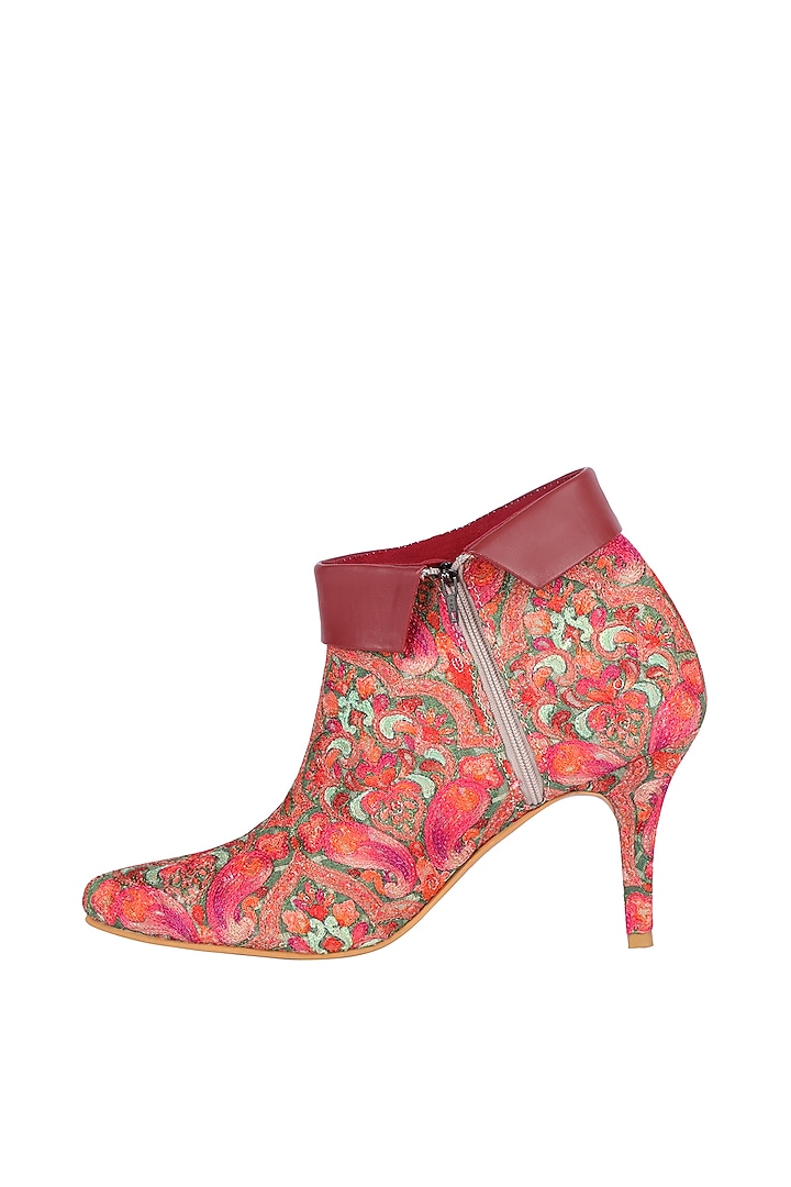 Multi Colored Kashmiri Embroidered Boots by Veruschka By Payal Kothari at Pernia's Pop Up Shop