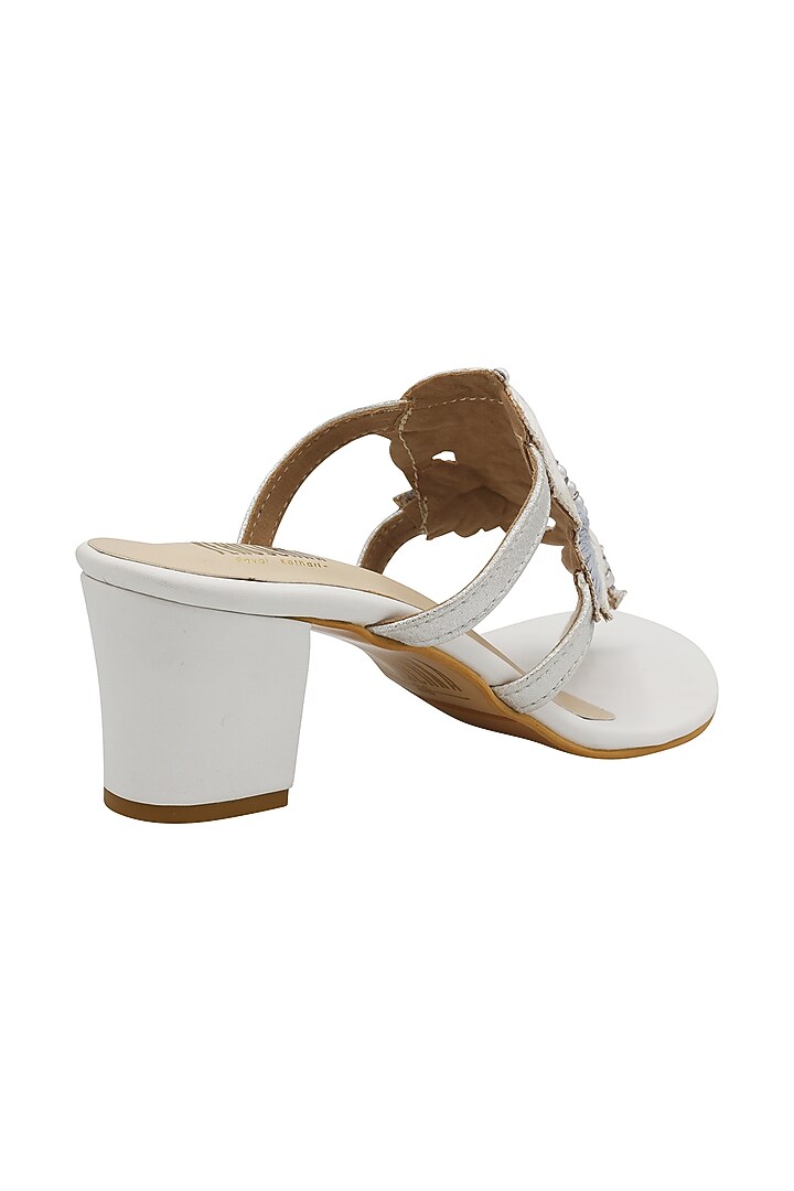 White Faux Leather Sandals by Veruschka By Payal Kothari at Pernia's Pop Up Shop