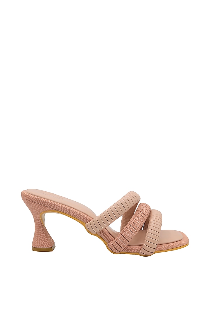 Pink Strappy Faux Leather Sandals by Veruschka By Payal Kothari