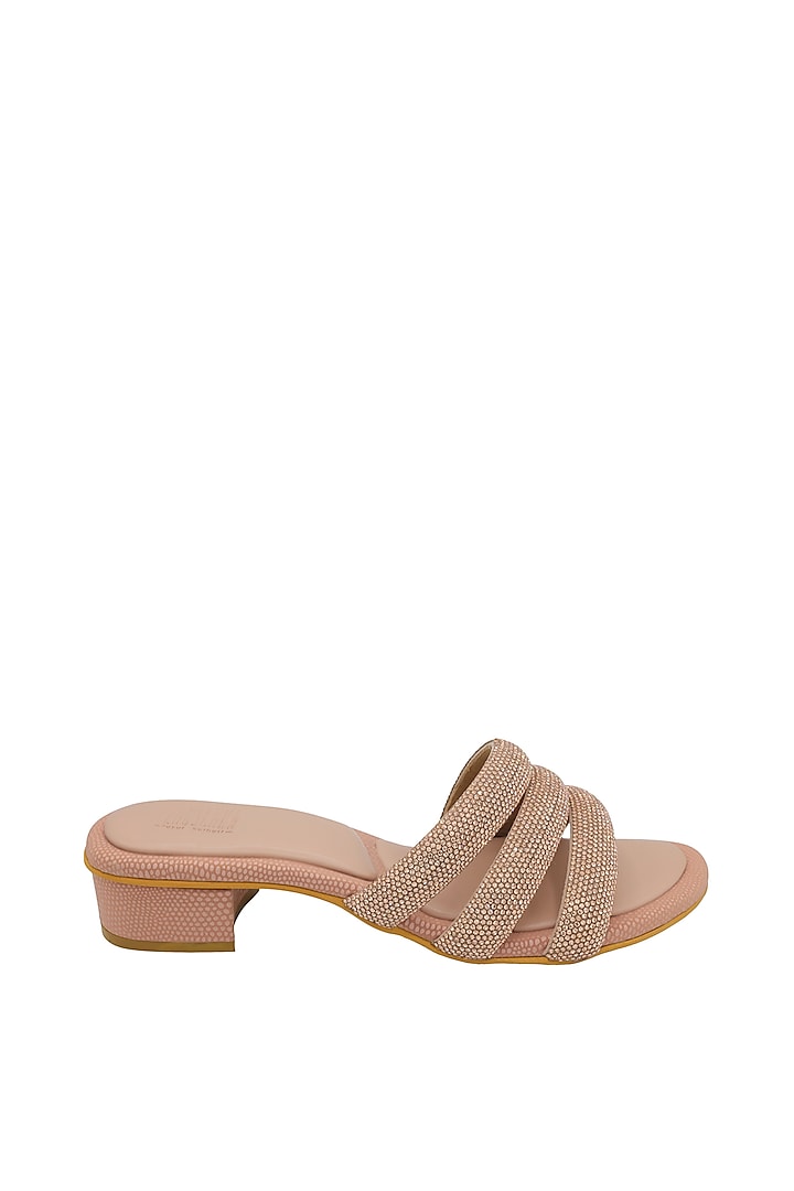 Rose Gold & Pink Faux Leather Sandals by Veruschka By Payal Kothari