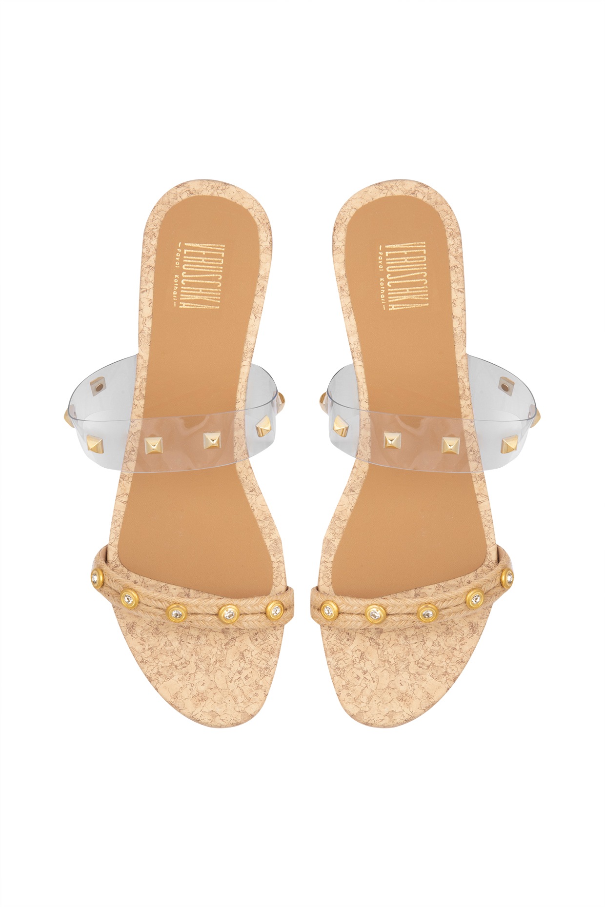 embellished slip on sandals