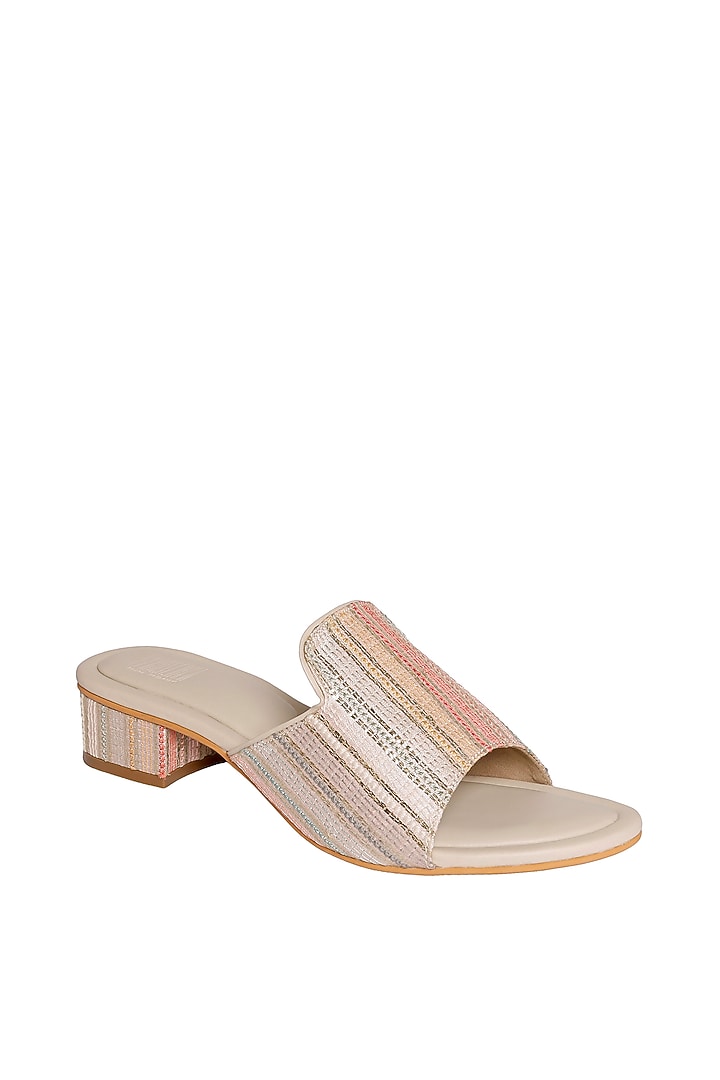 Pink Block Heels in Vegan Leather by Veruschka By Payal Kothari at Pernia's Pop Up Shop