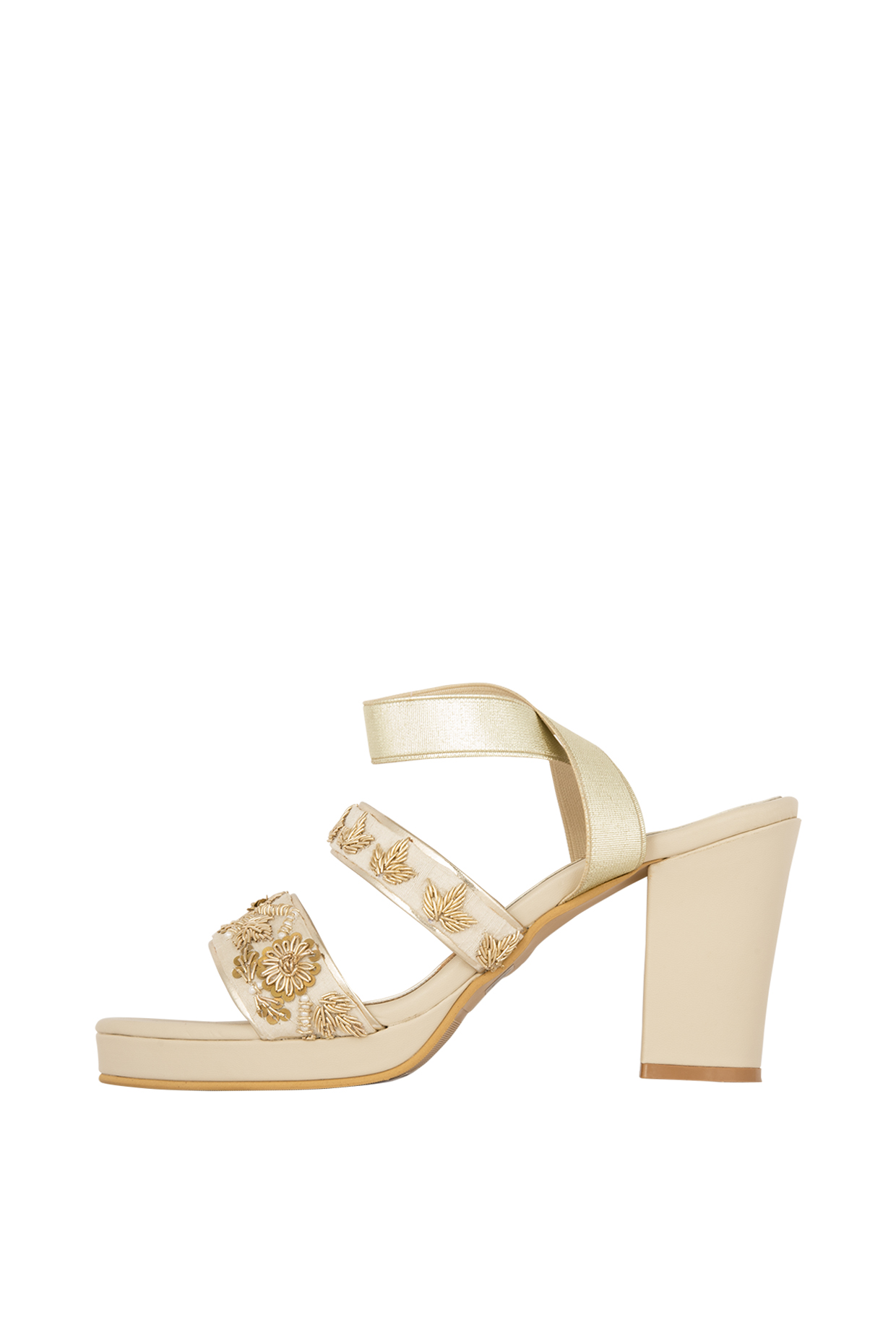 cream and gold heels