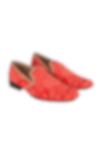 Red Thread Embroidered Loafers by PAKO