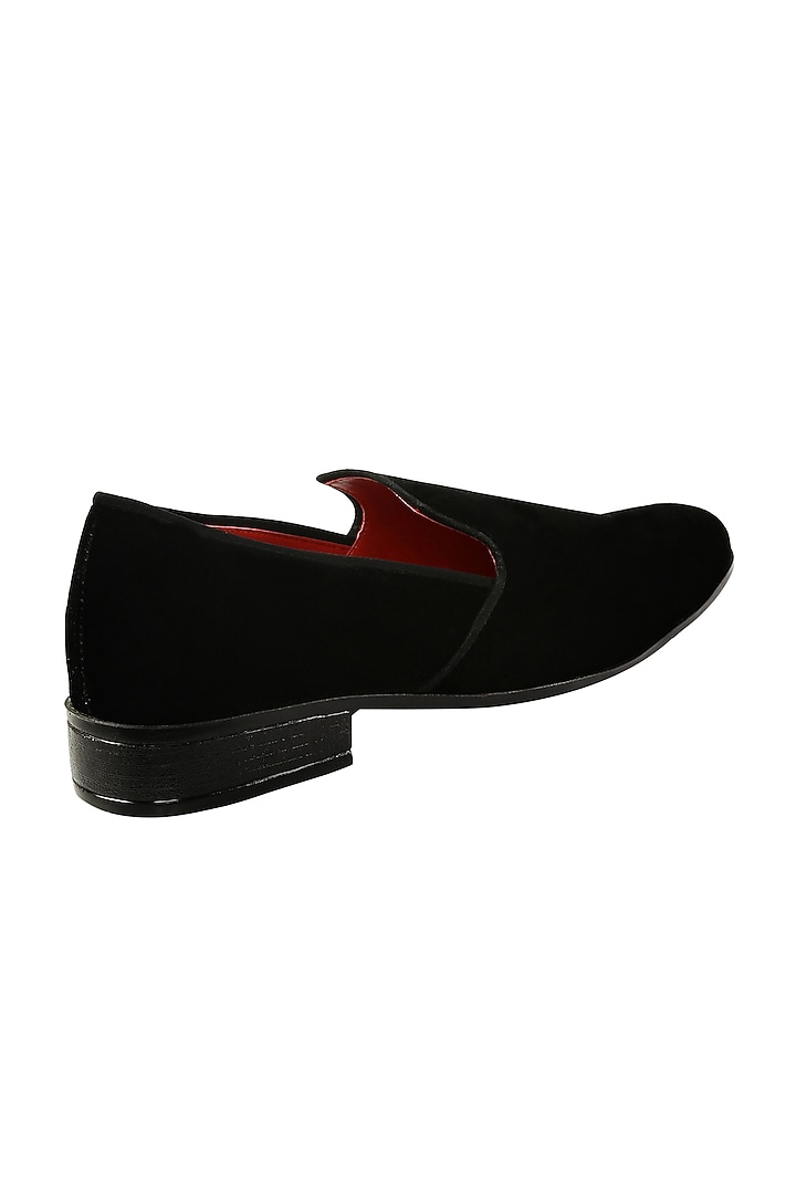 Black & Red Velvet Loafers by PAKO at Pernia's Pop Up Shop