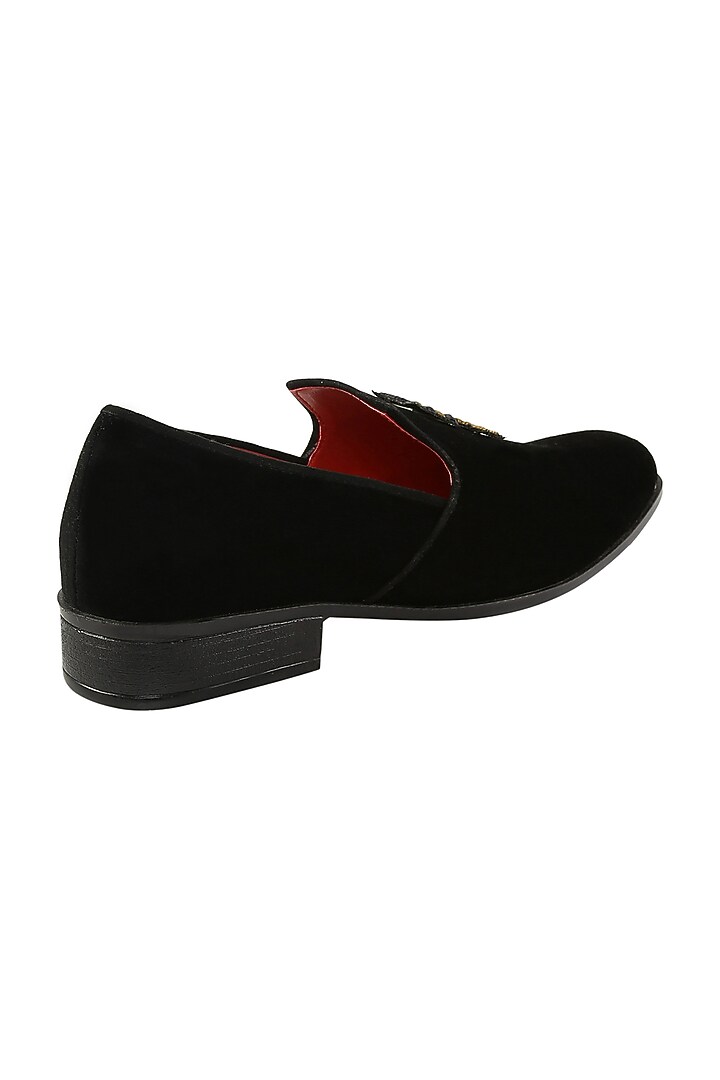 Black & Red Embroidered Loafers by PAKO at Pernia's Pop Up Shop