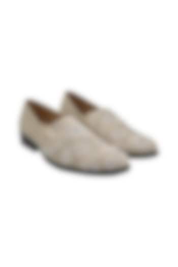 Beige Embroidered Loafers by PAKO