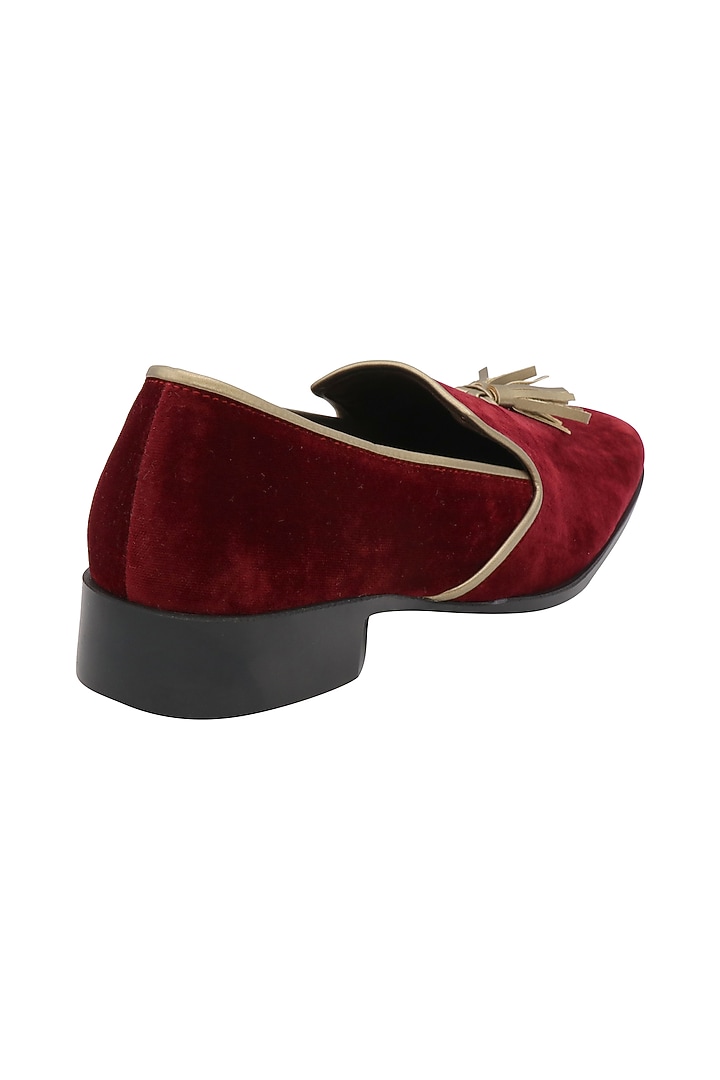 Maroon Velvet Loafers by PAKO at Pernia's Pop Up Shop
